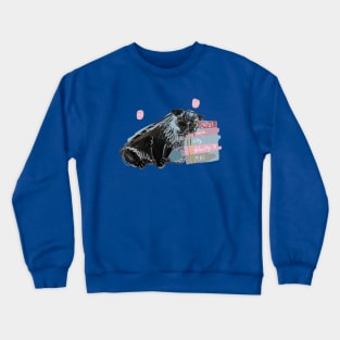 Alfredo-Cat Persian cat lovers books pink Crewneck Sweatshirt